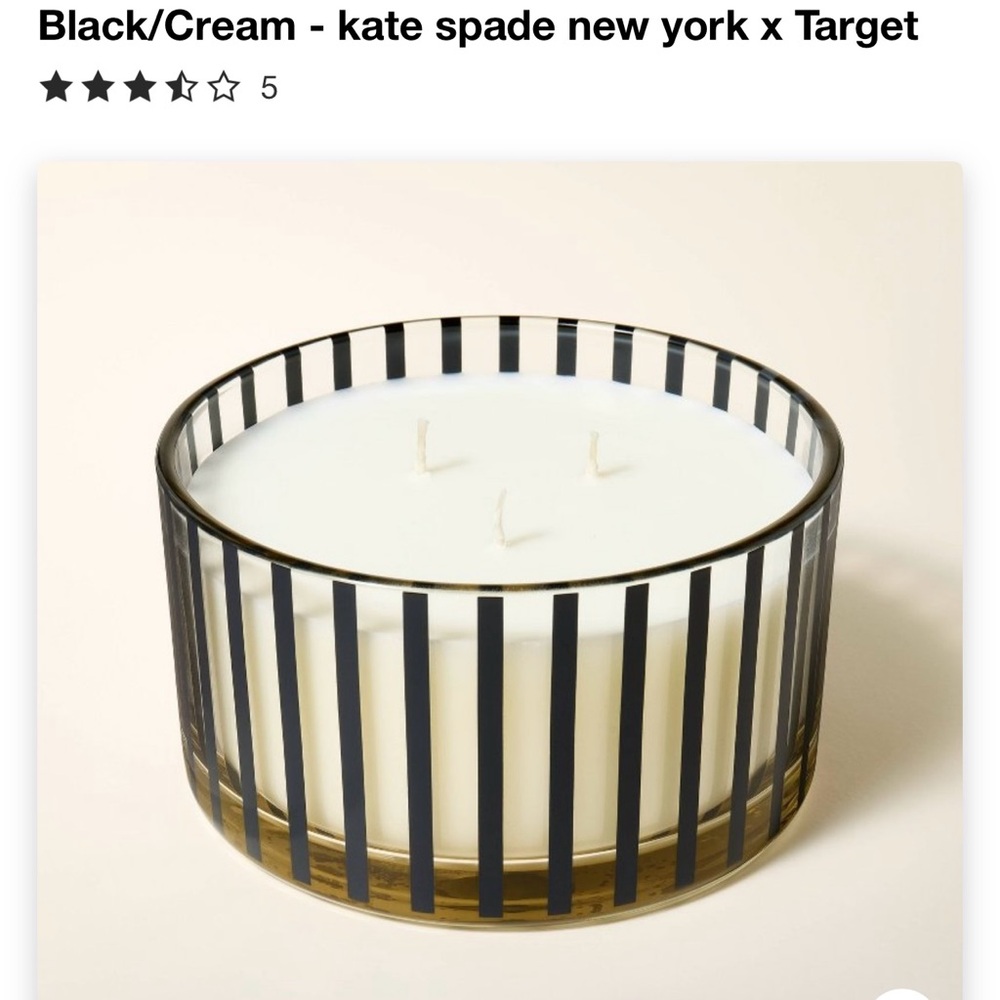kate spade Black and Cream Candle